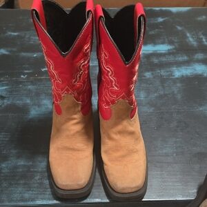J.B. Dillon Kids Red and Tan Boots